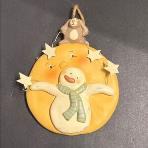 Russ Peace In The Meadow 1st Edition Bonnie Lynn Snowman Ornament Wall Decor